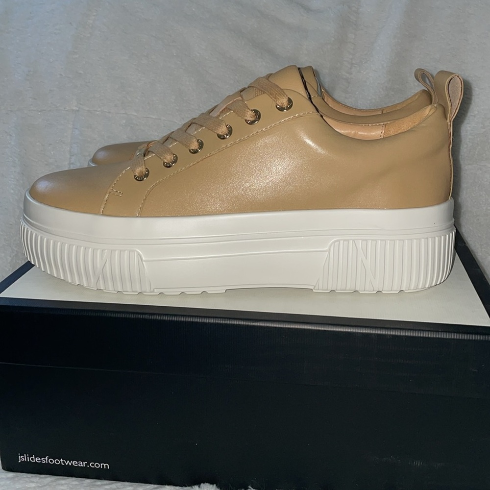 NWT J/SLIDES WEST Nude Leather Sneaker - Picture 11 of 15